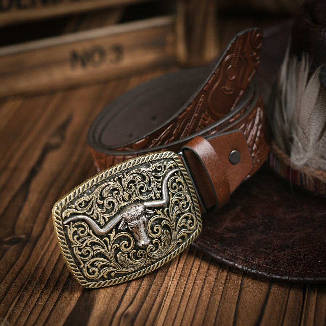 Heren Riem Westerse Stijl Met Robuuste Gesp 8