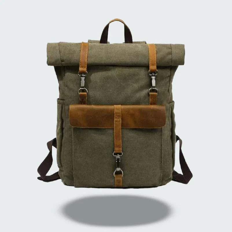 Heren Rugzak Roll Top Vintage Stijl 3