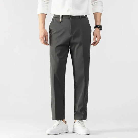 Heren Slim Fit Broek Lichtgewicht Stof Tailored Cut 1