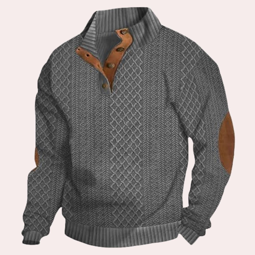 Heren Sweater met Kraveknappers - Trendy en Comfortabel 1