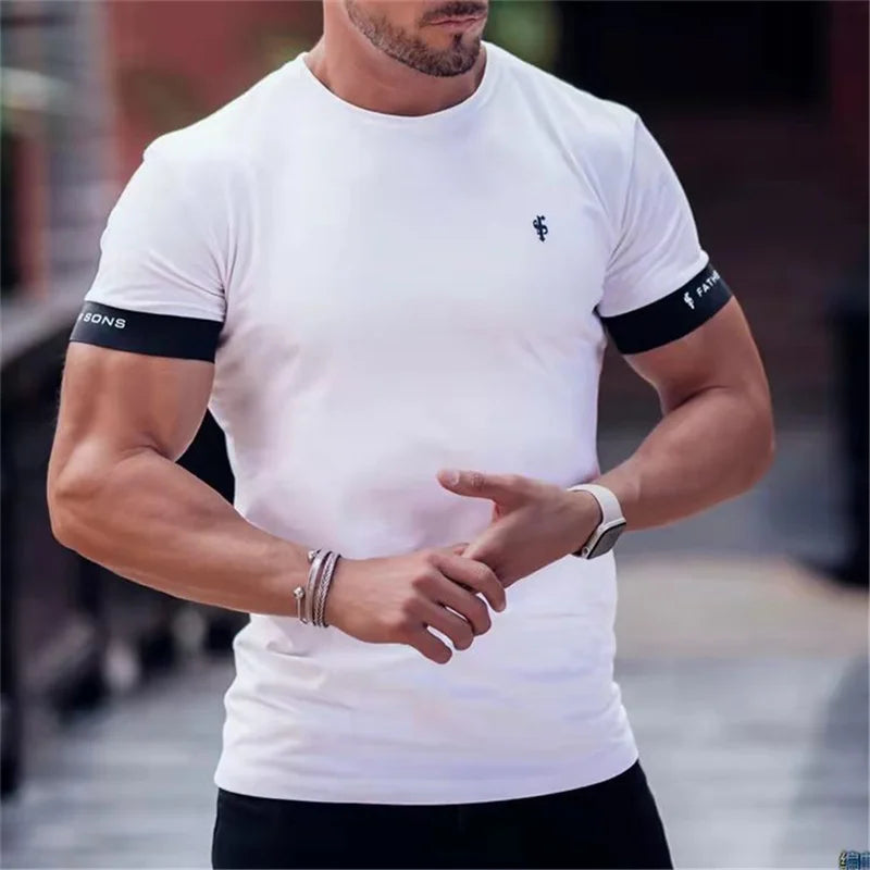 Heren T-shirt Korte Mouwen Aansluitend 1