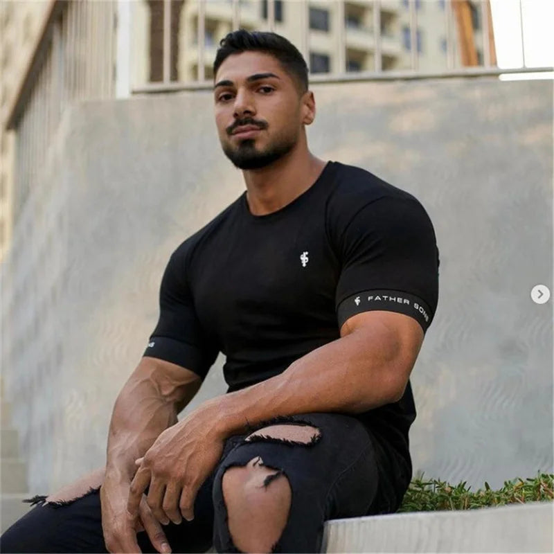 Heren T-shirt Korte Mouwen Aansluitend 6