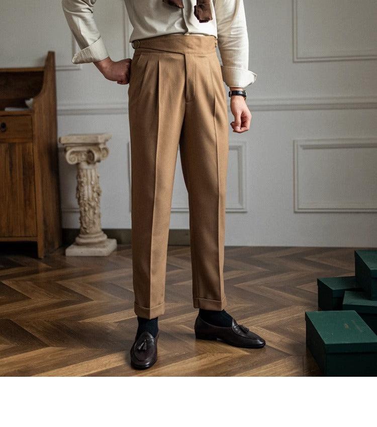 Heren Tailored Broek Flat Front Rechte Pijpen 2