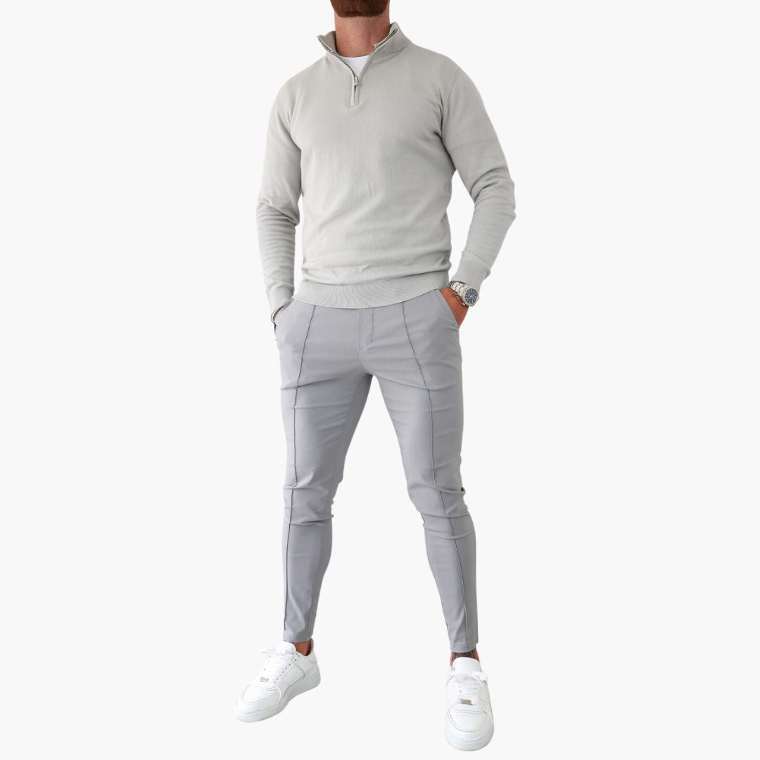 Heren Trui Halve Rits Casual Ademend en Comfortabel 2