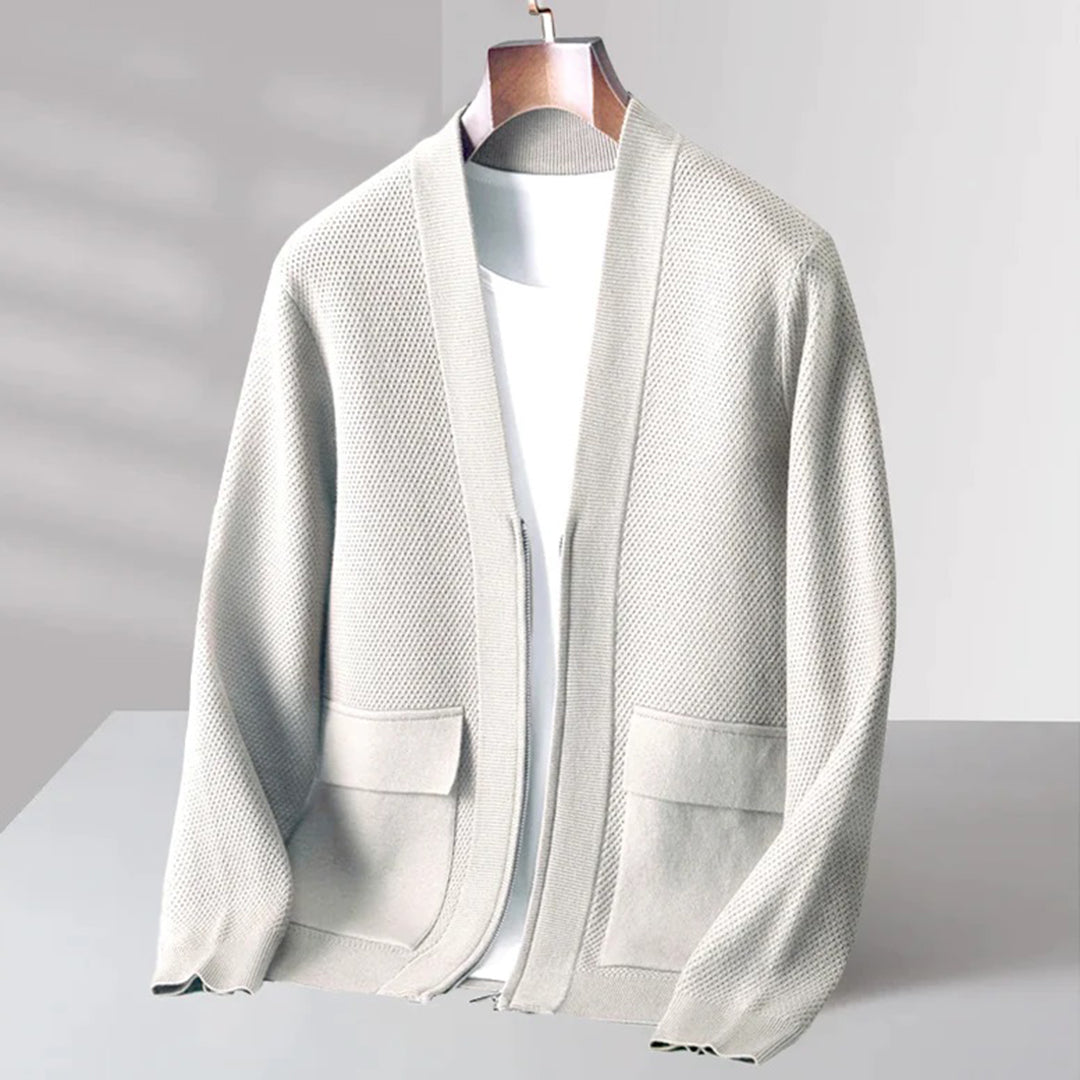 Heren Vest Gebreid Casual Stijl Met V-Hals en Voorzakken 6