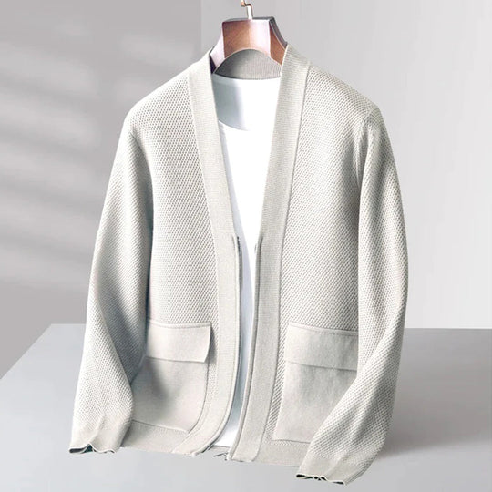 Heren Vest Gebreid Casual Stijl Met V-Hals en Voorzakken 6