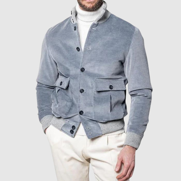 Heren Winterjas Casual Met Rib Fluwelen Look 2