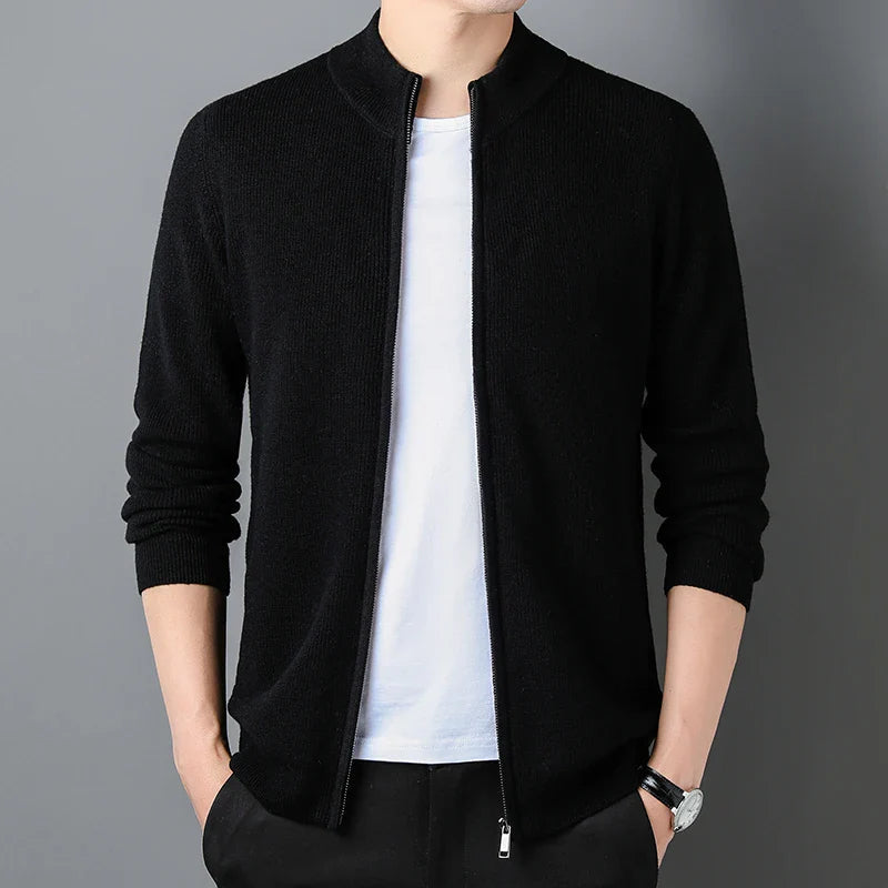 Heren Zip-Cardigan Met Stijlvolle Ståkrage 5