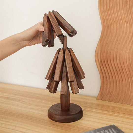 Houten Onderzetter Set voor Tafel en Aanrecht 1