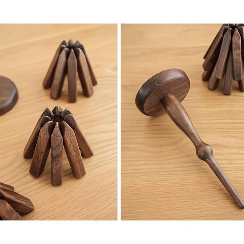 Houten Onderzetter Set voor Tafel en Aanrecht 7