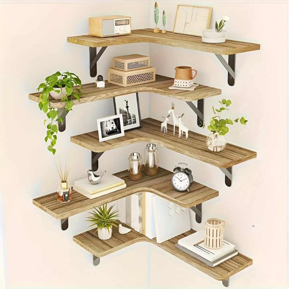 Houten Plankenset voor Hoek- en Wanddecoratie 1