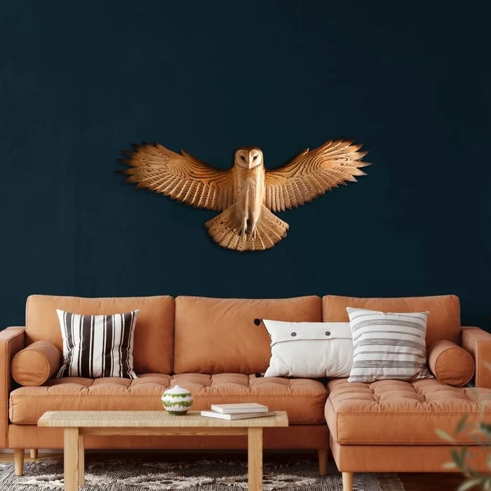 Houten Wanddecoratie Uil Majestic 4