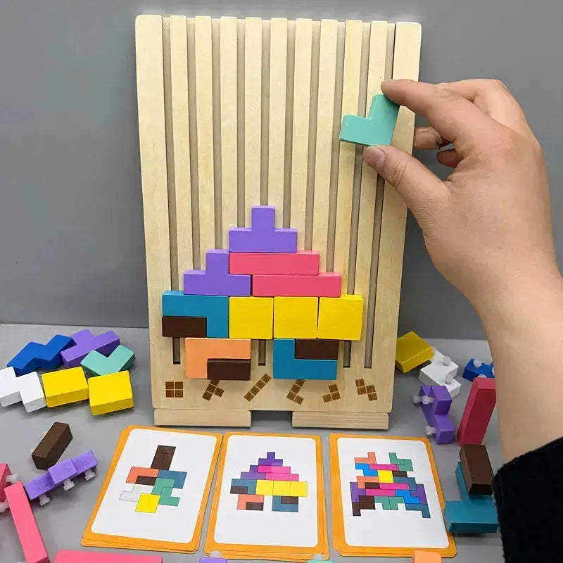 Kinderen's Houten Stapel Puzzel Spel Montessori Inspiratie 0