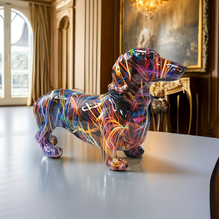 Kleurrijk Teckelbeeldje voor Huisdecoratie Speels Interieuraccessoire 0