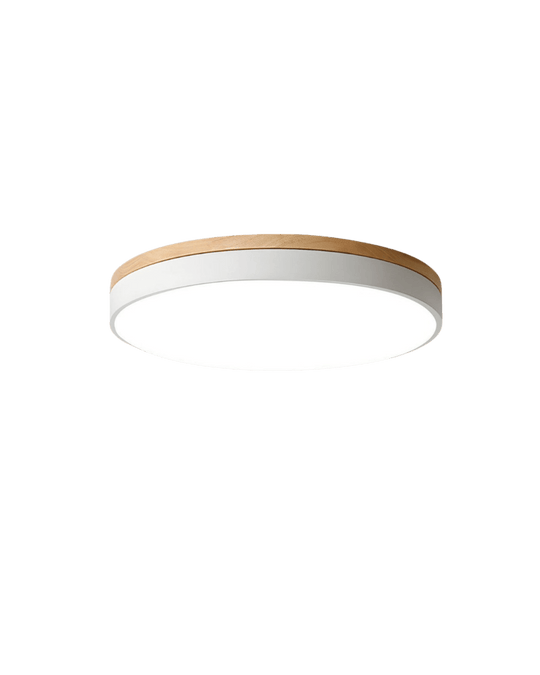 LED Plafondlamp met Natuurlijke Houtnerf en Groen Accent 10