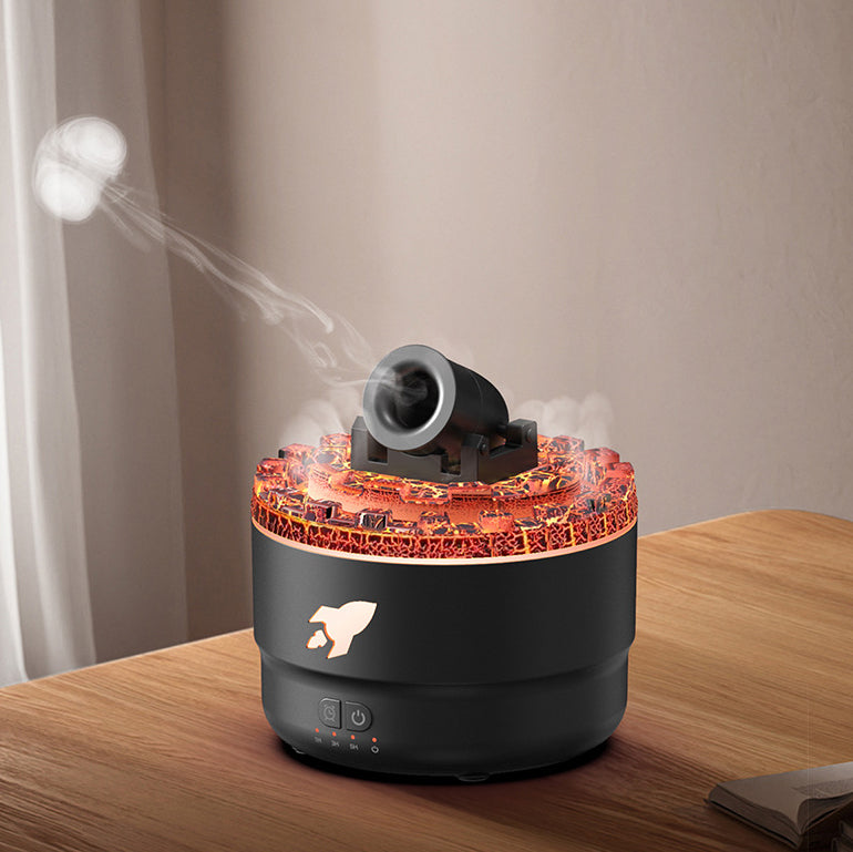 Luchtbevochtiger en Aroma Diffuser met Nachtlampje en Lava Effect 0