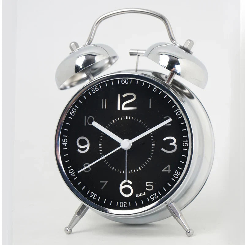 Metalen Analoge Wekker Retro Stijl voor Slaapkamer 4