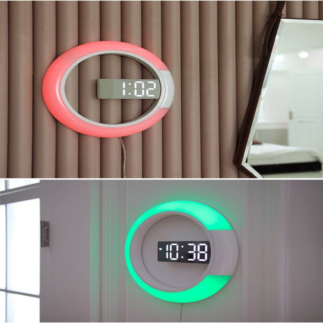 Moderne LED Wandklok met Ringlamp 6