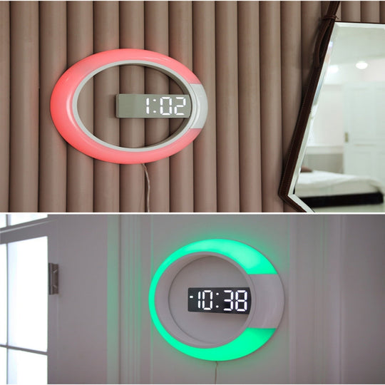 Moderne LED Wandklok met Ringlamp 6