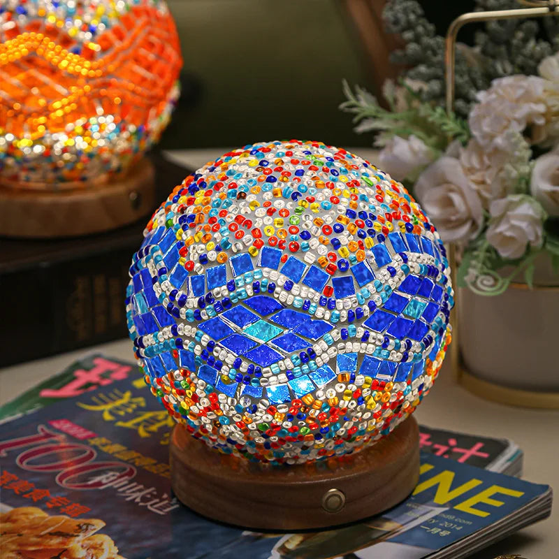Nachtlampje Boho Mozaïek Glas 7