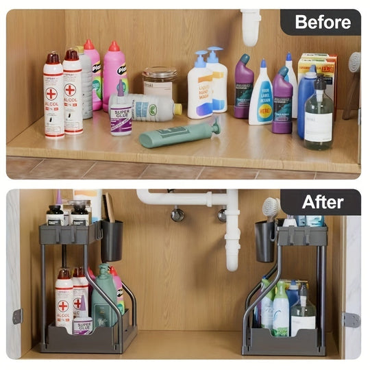 Onder Gootsteen Organizer met Schuiflade voor Keuken en Badkamer 5