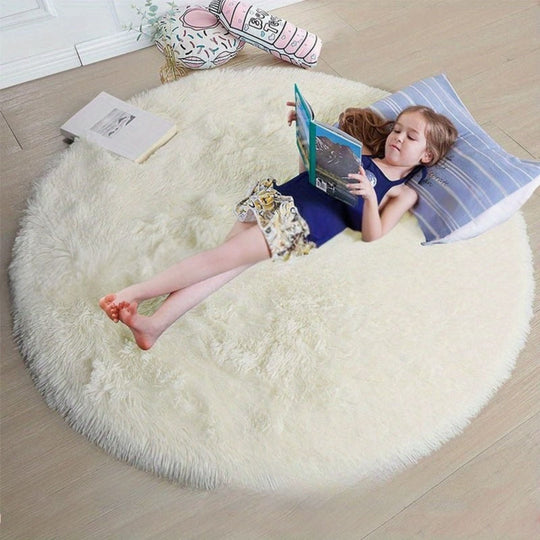 Rond Vloerkleed Pluizig voor Kinderkamer en Woonkamer 11