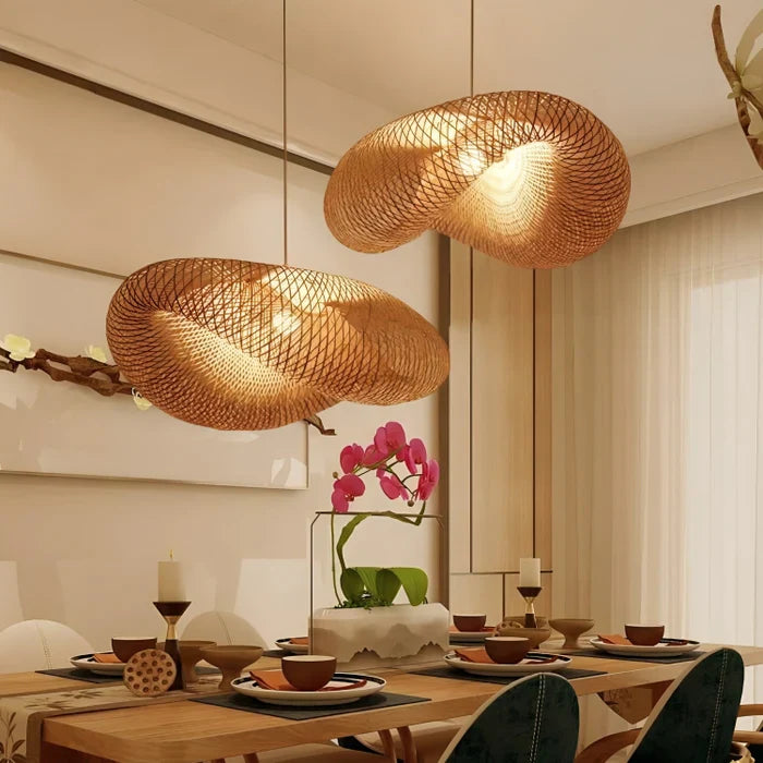 Rotan Hanglamp voor Woonkamer of Eetkamer met Natuurlijke Sfeer 4