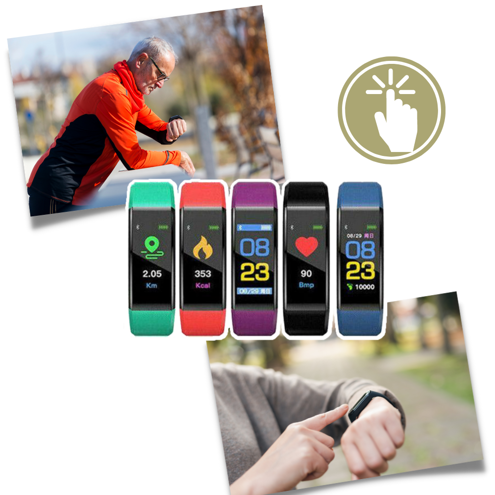 Senioren Smartwatch met Gezondheidsmonitor en Stappenteller 3