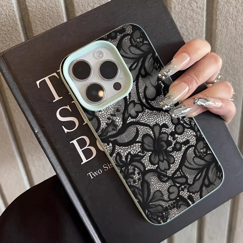 Telefoon Case voor iPhone 17, 16, 15, 14, 13, 12, 11 met Kant Patroon 6