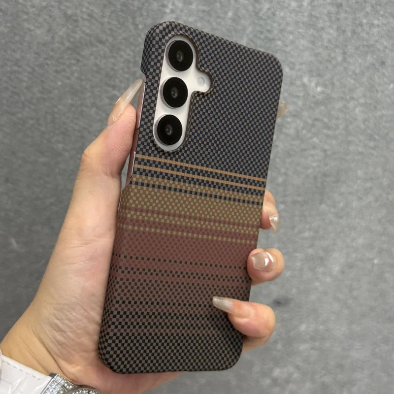 Telefoonhoes voor Samsung Galaxy S25 S24 Plus Ultra met Koolstofvezel Patroon 2