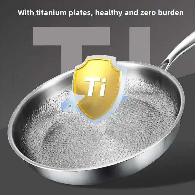 Titanium Koekenpan Gehamerd voor Inductiekookplaten 4