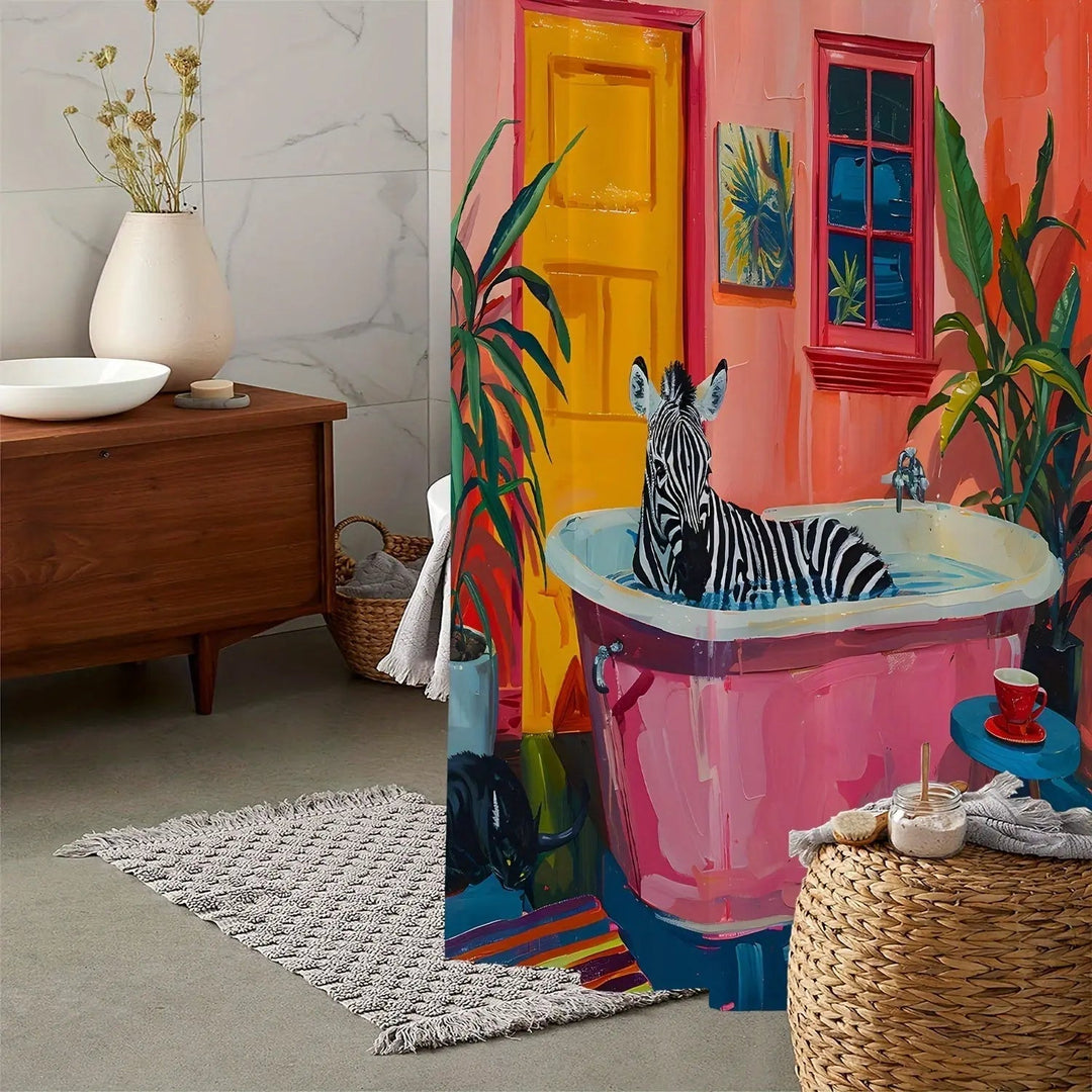 Tropisch Douchegordijn Zebra Design 1
