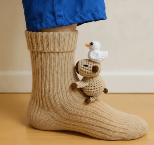 Unisex Huissokken met 3D Dierenaccent en Antislipzool 1