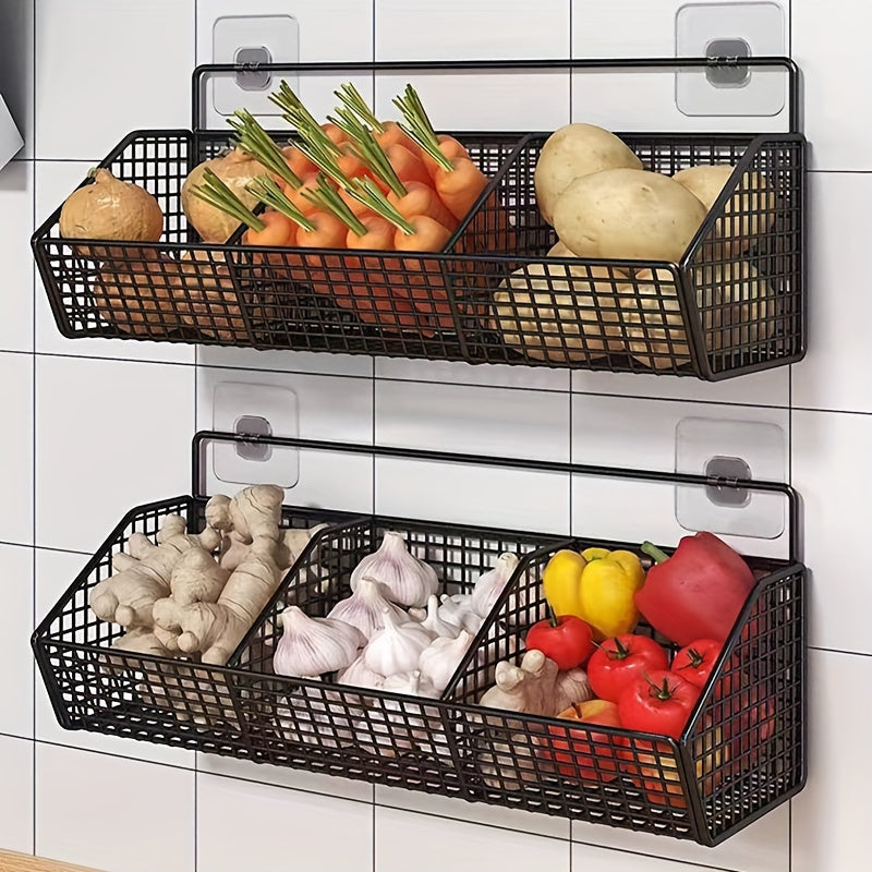 Wandgemonteerde Keuken Opbergmand voor Groenten en Kruiden 1