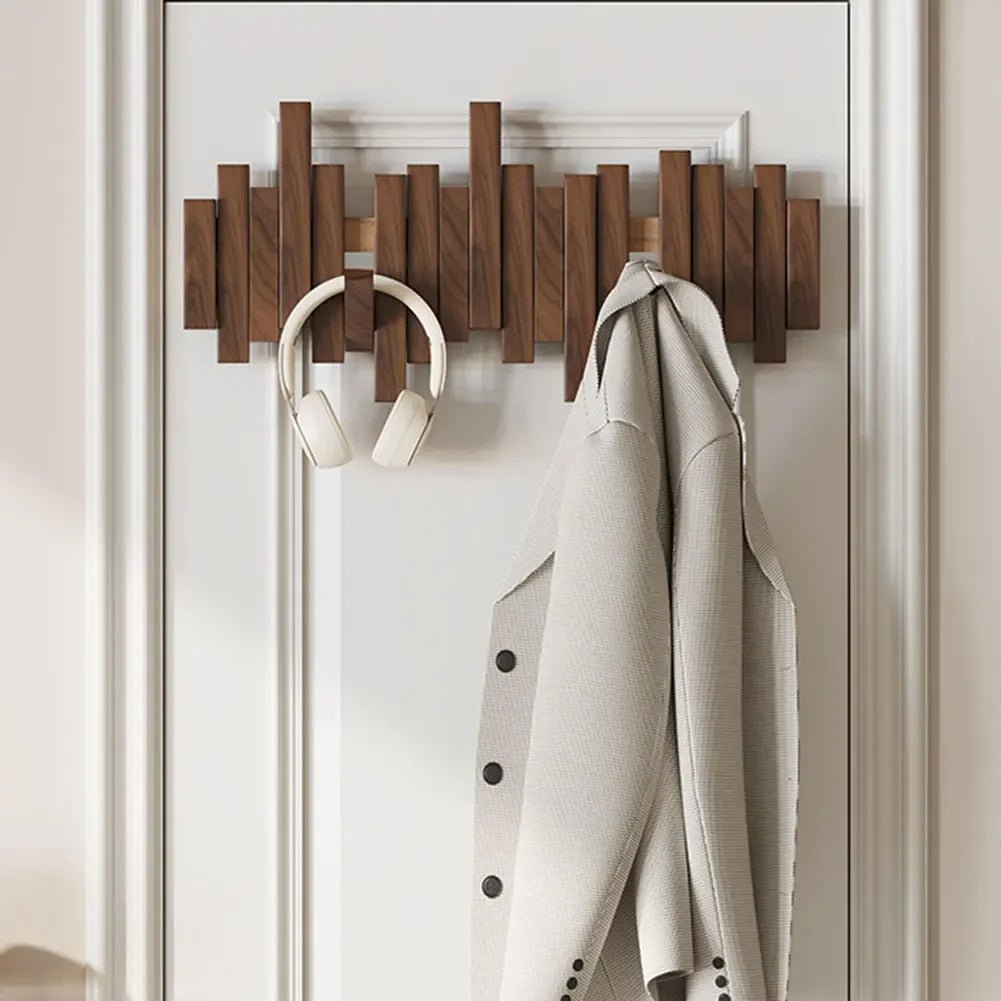 Wandkapstok van Massief Hout met Magnetische Haken 3