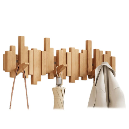Wandkapstok van Massief Hout met Magnetische Haken 6