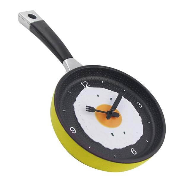 Wandklok Koekenpan Met Gebakken Ei Design 4