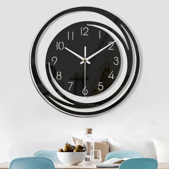 Wandklok Zwart Modern Scandinavisch Ontwerp 3