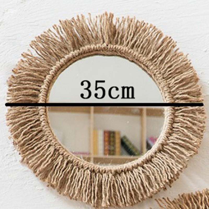 Wandspiegel Boho Stijl met Henneptouw 0