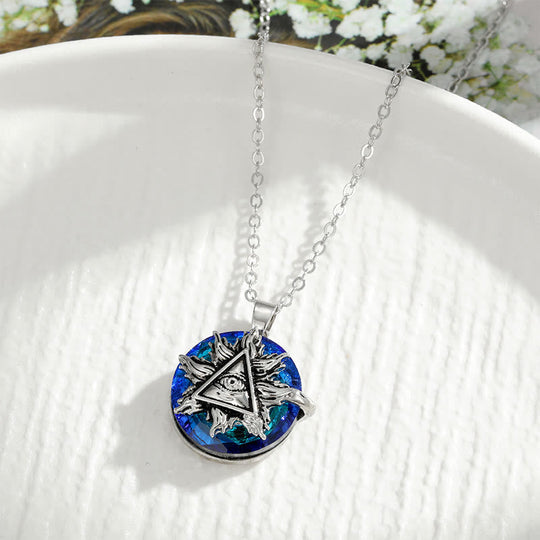 Zilveren Ketting Dames Met Boze Oog Talisman, Spiritueel Ontwerp, Verstelbare Lengte 10