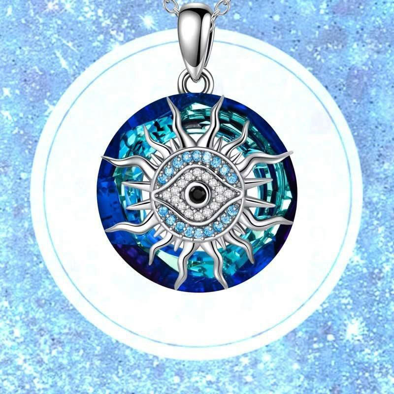 Zilveren Ketting Dames Met Boze Oog Talisman, Spiritueel Ontwerp, Verstelbare Lengte 3