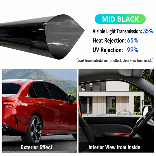 Auto Raam Tint Film Hitte- en UV-bescherming Universaal