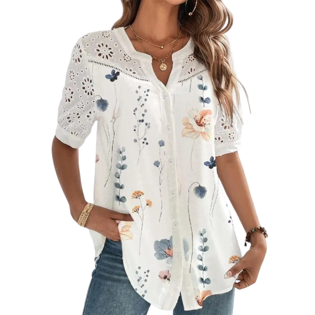 Casual damesblouse met korte mouwen