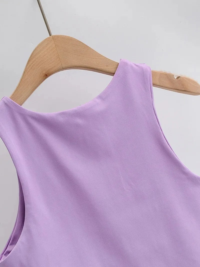 Dames mouwloze O-hals Slim Fit Tank Top