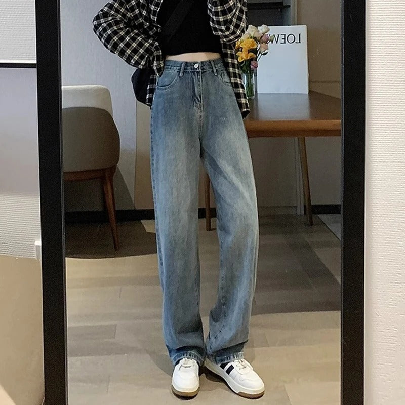 Vintage damesjeans met wijde pijpen