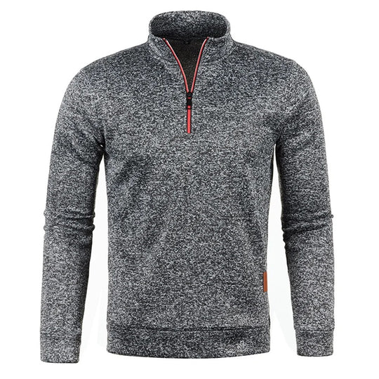Heren Turtleneck Sweatshirt met halve rits