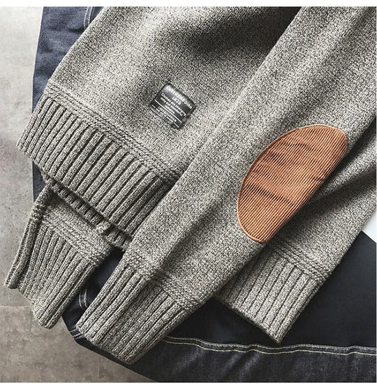Oversized patchgebreide herensweater