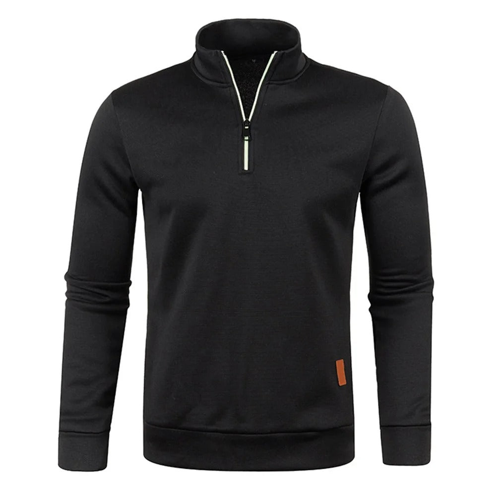 Heren Turtleneck Sweatshirt met halve rits
