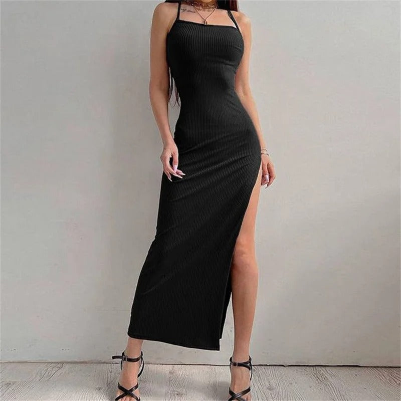Vrouwen Rugloze Halter Hals Bodycon Dress