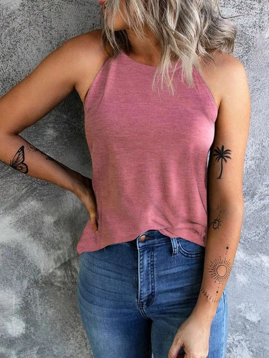 Dames mouwloze halter tanktop